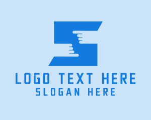Point - Finger Touch Letter S logo design