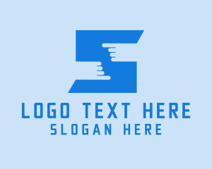 Gesture - Finger Touch Letter S logo design