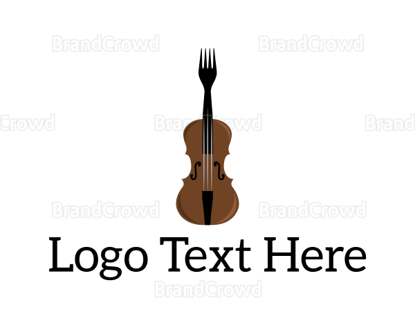 Fork Violin Instrument Logo