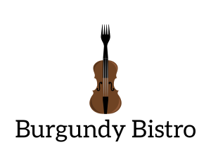 Fork Violin Instrument logo design