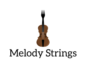 Violin - Fork Violin Instrument logo design