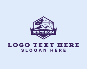 Nature Park - Mountain Peak Hiking logo design