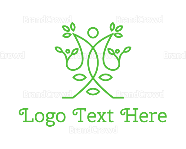 Green Human Vines Logo