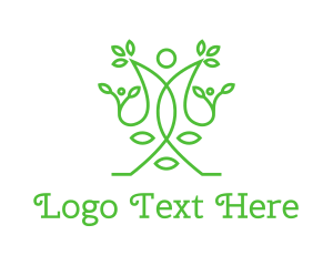 Vegetarian - Green Human Vines logo design