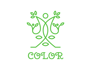 Vegan - Green Human Vines logo design