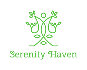 Retreat - Green Human Vines logo design
