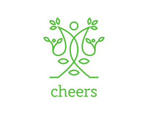 Green Human Vines  logo design