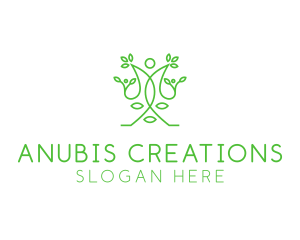 Green Human Vines  logo design