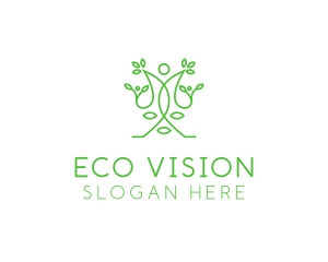 Green Human Vines  logo design