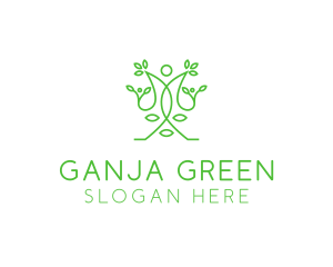 Green Human Vines  logo design