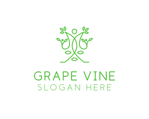 Green Human Vines  logo design