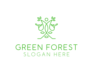 Green Human Vines  logo design