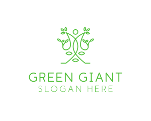 Green Human Vines  logo design