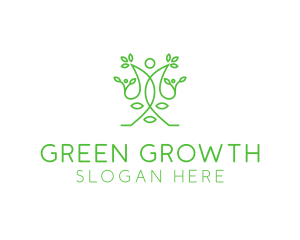 Green Human Vines  logo design