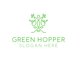 Green Human Vines  logo design