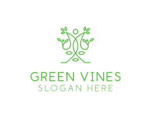 Vines - Green Human Vines logo design