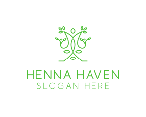 Green Human Vines  logo design