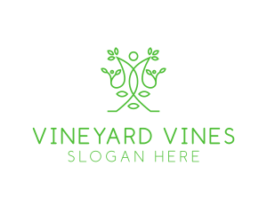 Green Human Vines  logo design