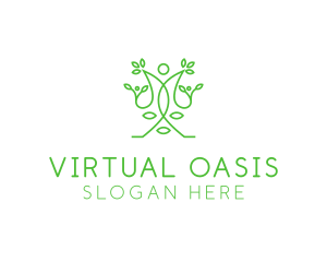 Green Human Vines  logo design