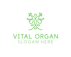 Green Human Vines  logo design