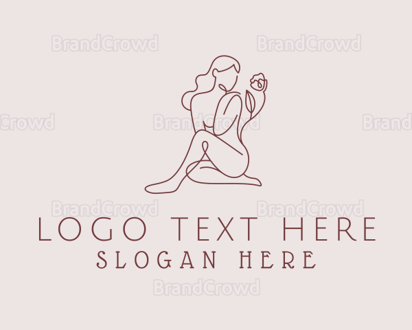 Flower Beauty Nude Lady Logo