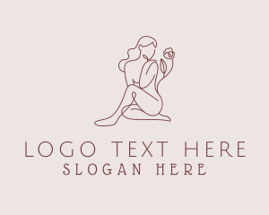 Naked - Flower Beauty Nude Lady logo design