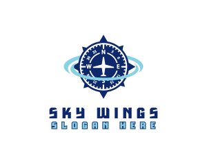 Airplane - Airplane Flight Compass logo design