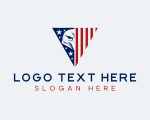 Patriotic - Eagle American Flag logo design