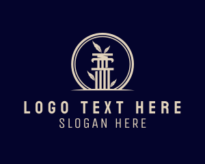 Beige - Feather Column Pillar logo design