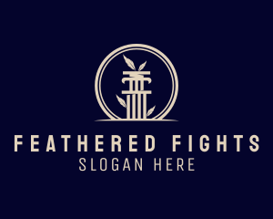 Feather Column Pillar logo design