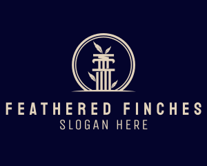 Feather Column Pillar logo design