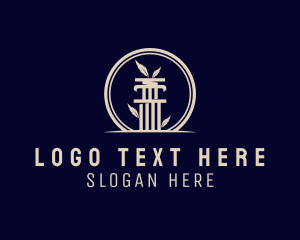 Pillar - Feather Column Pillar logo design