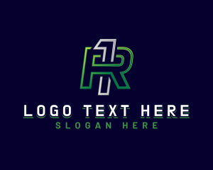 Monogram - Racing Letter R Number One logo design