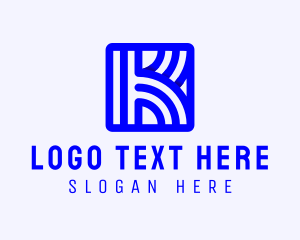 Telecom - Blue Firm Letter K logo design