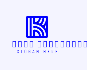 Gamer - Blue Firm Letter K logo design