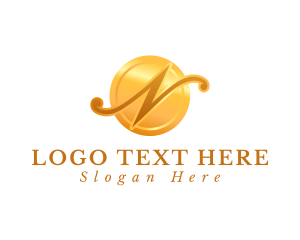 Vlogger - Gold Letter N Beauty logo design