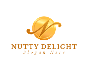 Gold Letter N Beauty  logo design