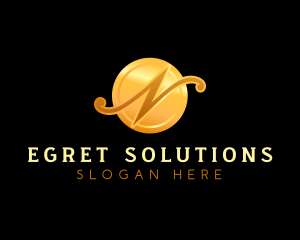 Gold Letter N Beauty  logo design