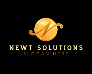 Gold Letter N Beauty  logo design