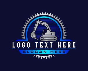 Bulldozer - Excavator Machinery Digger logo design