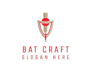 Bat - Cricket Bat Ball Shield logo design