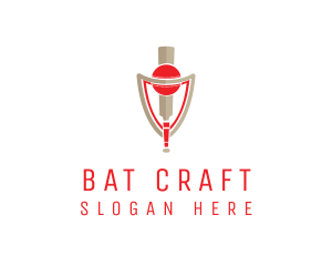 Cricket Bat Ball Shield  logo design