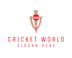 Cricket - Cricket Bat Ball Shield logo design