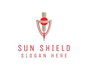 Cricket Bat Ball Shield  logo design