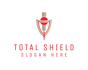 Cricket Bat Ball Shield  logo design