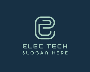 Digital Tech Software Letter E logo design