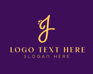 Youtuber - Gold Sparkle Letter J logo design