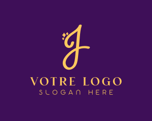 Vlogger - Gold Sparkle Letter J logo design