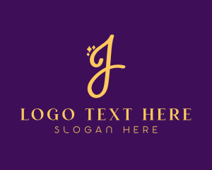 Modern - Gold Sparkle Letter J logo design