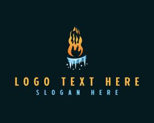 Heating - Fire Ice Thermal logo design